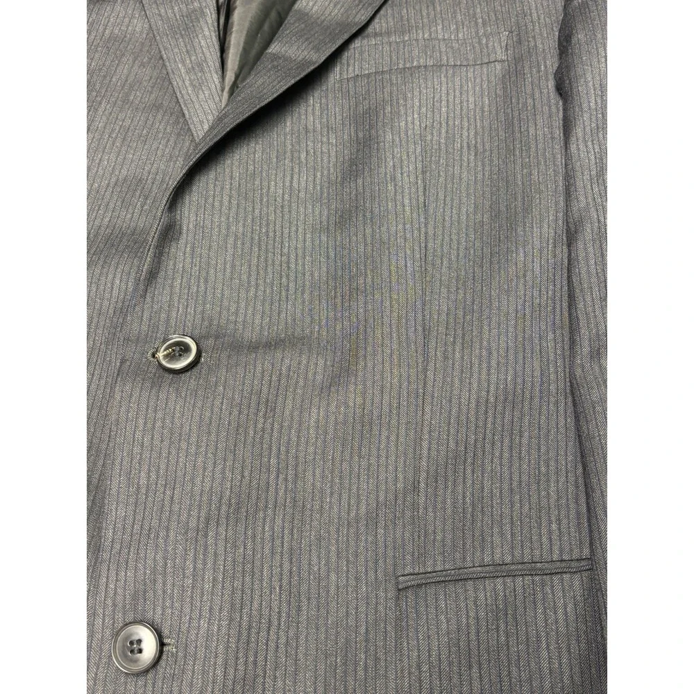 Hugo Boss The Grand Central Mens 44L Pinstripe  Grey 2 Button Suit‎ W38xL35